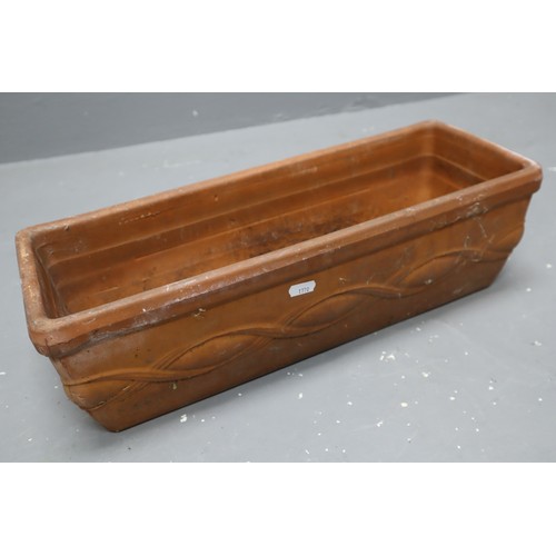 186 - Rectangle Terracotta Outdoor Plant Pot Approx 19.5”x 7”x 6”