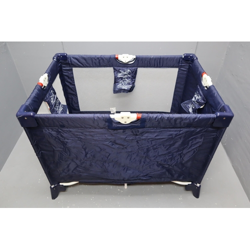 681 - Blue Folding Travel Cot