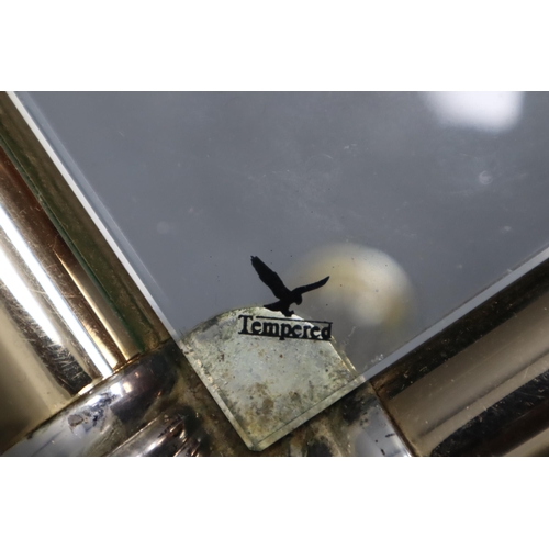 713 - A Brass Framed Glass Topped Columnar Coffee Table, Approx 45.5