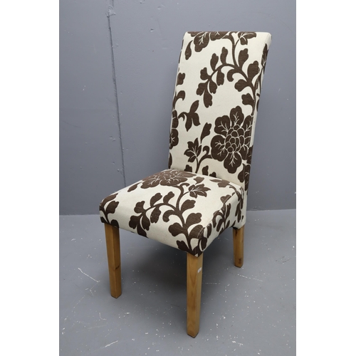 717 - Two High Back Fabric Covered Dining Chairs