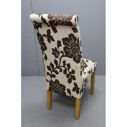 717 - Two High Back Fabric Covered Dining Chairs