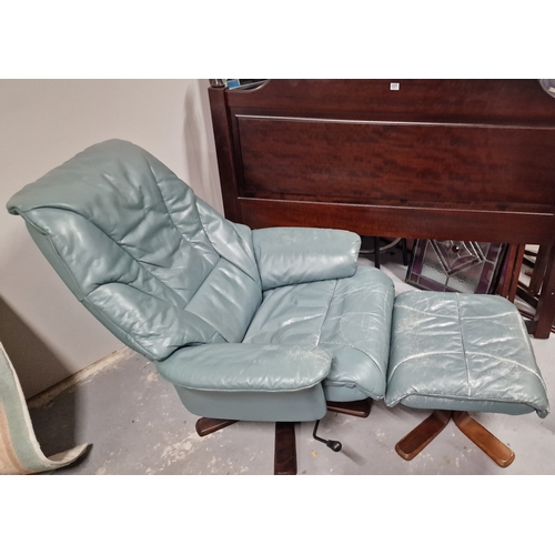 733 - Recliner Swivel Chair and Foot Stool