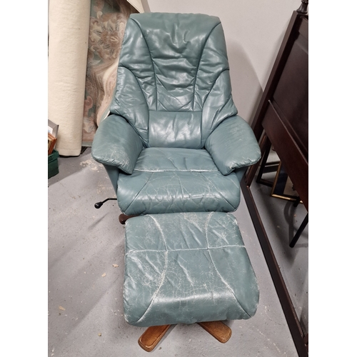 733 - Recliner Swivel Chair and Foot Stool