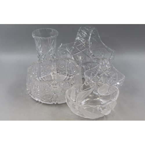 836 - Five Pieces of Quality Crystal Glassware including Basket Vase (9