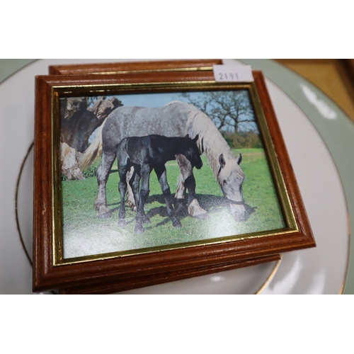 864 - Selection of Horse Related items to include Two Trays and a Selection of Plates