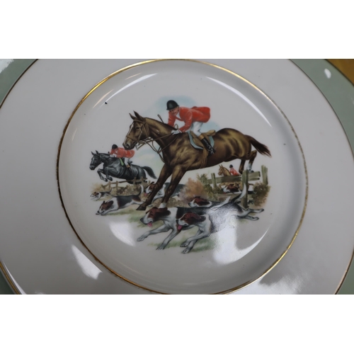 864 - Selection of Horse Related items to include Two Trays and a Selection of Plates