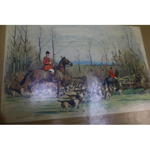 864 - Selection of Horse Related items to include Two Trays and a Selection of Plates