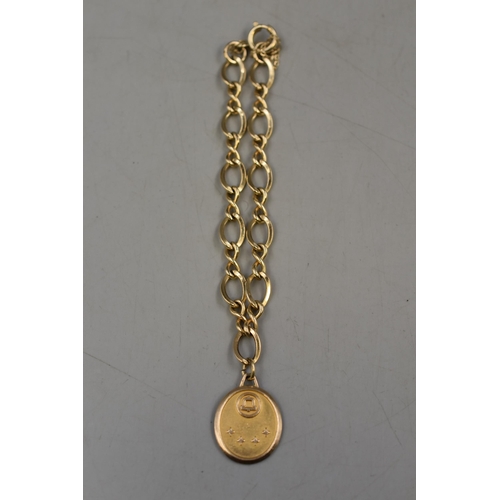 21 - Gold Plated 12ct Bracelet with Gold Plated 1/5 10ct Charm