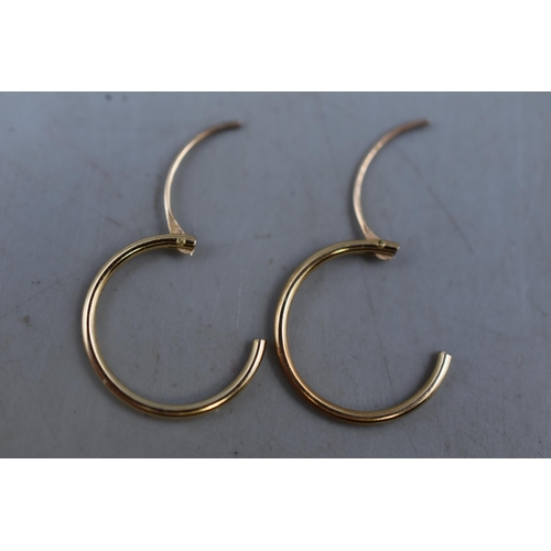 25 - A Pair of Gold Tone (Possibly Gold), Sleeper Earrings