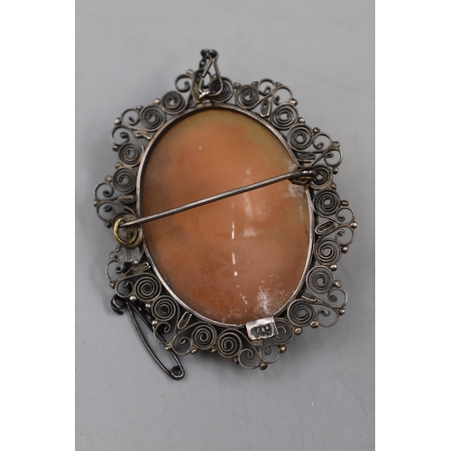 38 - Silver Marked 800 Cameo Brooch