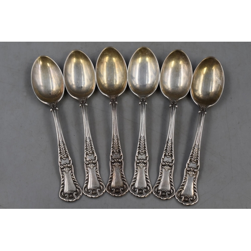 43 - Set of 6 Hallmarked Birmingham Silver Tea Spoons