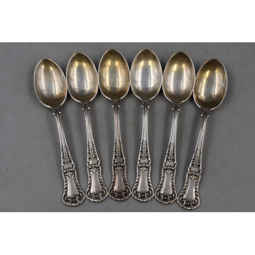 43 - Set of 6 Hallmarked Birmingham Silver Tea Spoons