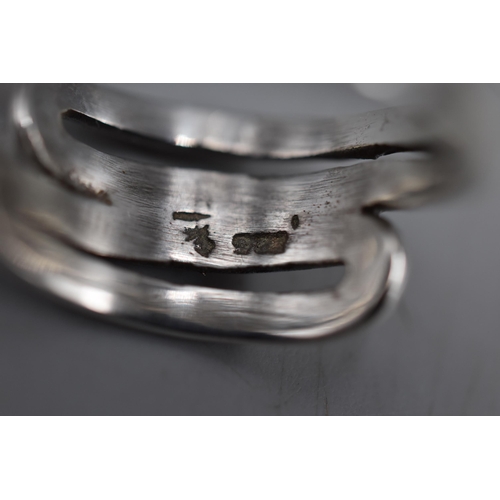 45 - Two Silver 925 Band Rings Sizes P and Q-R