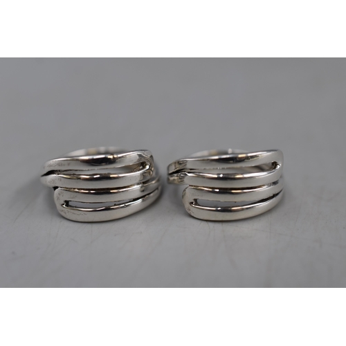 45 - Two Silver 925 Band Rings Sizes P and Q-R