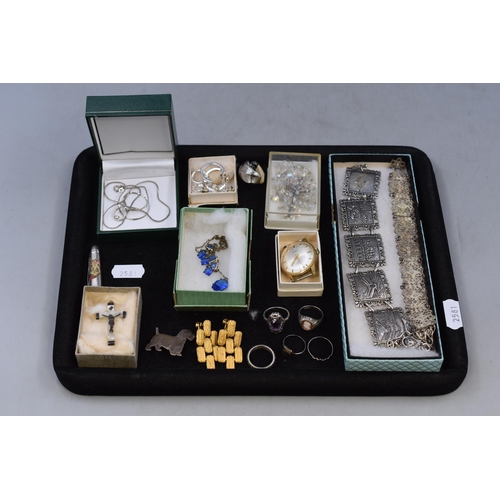 53 - Mixed Selection of Mainly Vintage Jewellery items to include Crucifix Pendant, Gradus Watch Head and... 