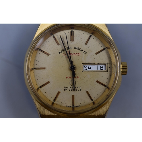 80 - An Automatic Military West End Watch Co Sowar Prima 17 Jewels Watch, Working