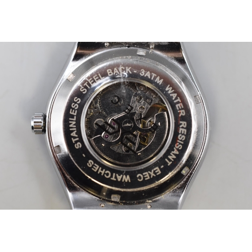 83 - An Exec Automatic Skeleton Backed Watch, Working