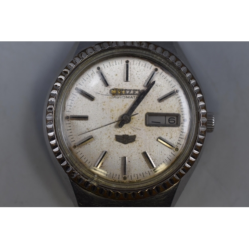 87 - A Citizen Automatic 17 Jewels Watch, With Leather Strap. Working