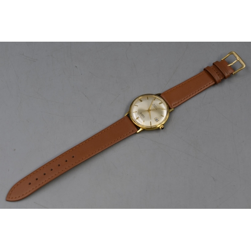 90 - A Bijou Automatic 25 Jewels Watch, With Leather Strap. Working