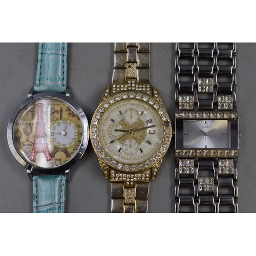 96 - Mixed Lot of Five Designer Watches to include Fossil, Guess and more