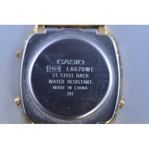 98 - Casio Digital Womens Watch LA670WE - Working