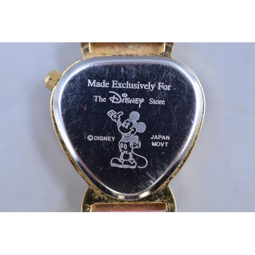 111 - Disney Mickey and Minnie Quartz Watch with Shiny Pink Strap (Working)