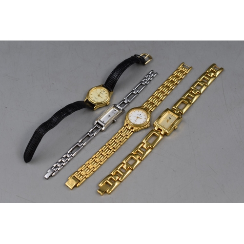 119 - A Four Ladies Quartz Watches To Include Pierre Cardin, Sekonda, Accurist, And Other