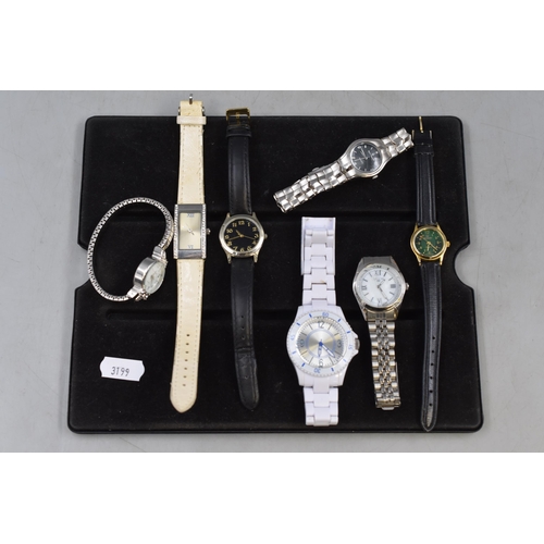 125 - Seven Quartz Watches. Includes Thomas Calvi, Ricardo, And More. Working