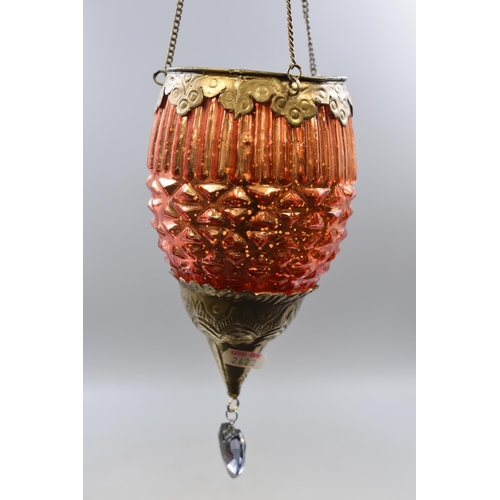 397 - Glass Moroccan Hanging Tea Light