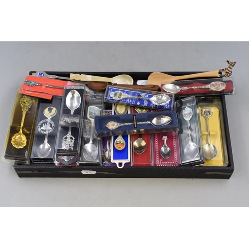 147 - A Selection of Nineteen Collectable Teaspoons, Includes Silver Plated