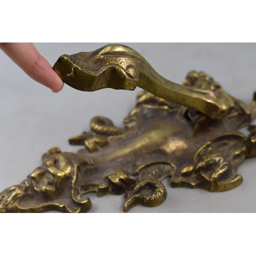 413 - A Victorian Brass Figural Door Knocker, Approx 11.5