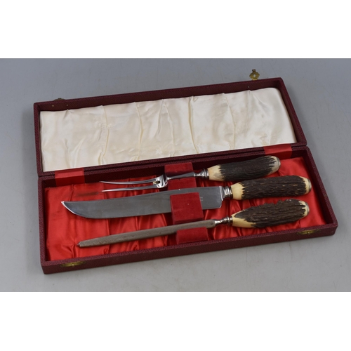 414 - Vintage Cooper Bros Bone Handled Carving Set complete with Case