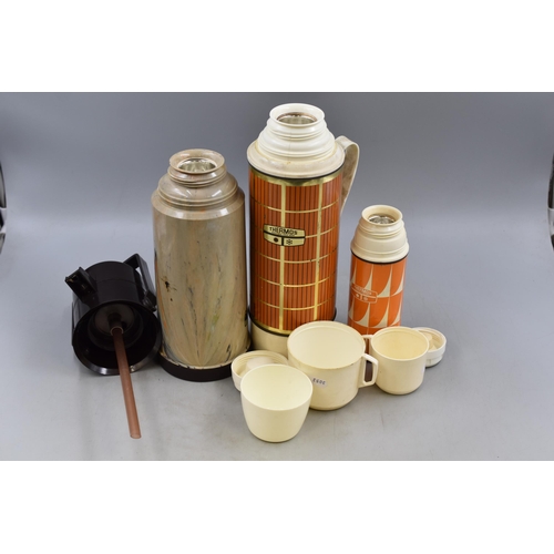 415 - Three Retro Thermos Flasks