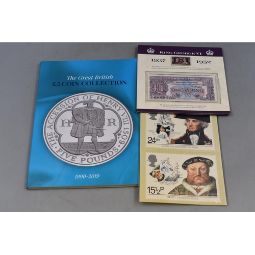 164 - King George VI 1952 Coin Set including a Armed Forces One Pound Note complete with Case, two Post Of... 