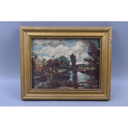 416 - Vintage Small Print By John Constable, with Details on The Back about the Artist from Suffolk, Frame... 