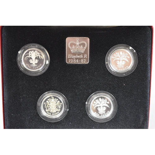 171 - Royal Mint 1984 to 1987 United Kingdom £1 Silver Proof Coin Set in Case