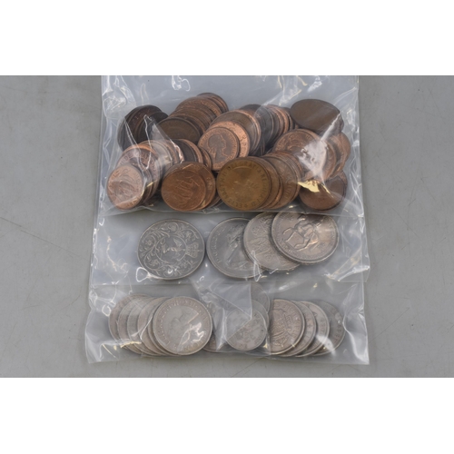 172 - A Large Selection of Collectable UK Coins To Include Two Incomplete Threepence Sets, Commemorative C... 