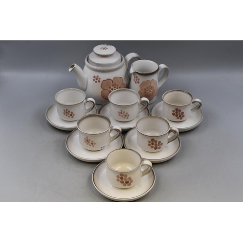 432 - Denby Gypsy Stoneware 14 Piece Tea Set with Cups, Saucers and Milk Jug