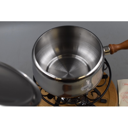 434 - New Unused Fondue Set with Burner and Skewers