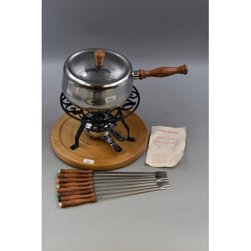 434 - New Unused Fondue Set with Burner and Skewers