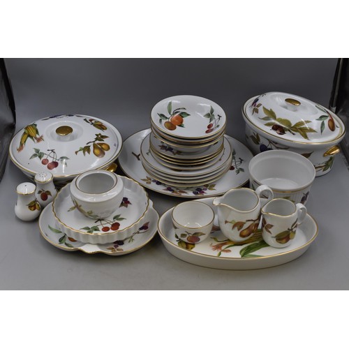 441 - Large Selection of Royal Worcester Evesham Fine Porcelain Dinner Ware including Flan Dish, Salt &... 