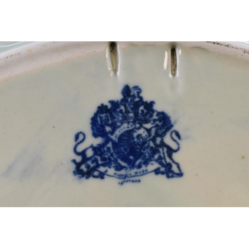 449 - Three Antique Ironstone Blue and White Serving Plates (12” x 8”)