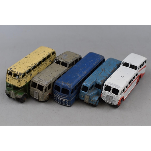 188 - Five Playworn Dinky Model Buses to Include 'Observation Coach (a/f), Leyland Royal Tiger, Double Dec... 