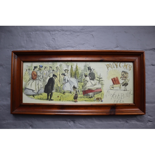 453 - Framed and Glazed John Leech Punch's pocket Book print Entitled A Croquet Match 24