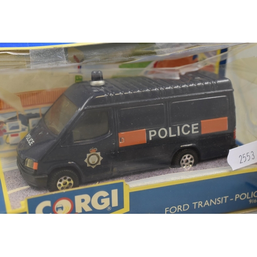 193 - Two Die-Cast Boxed Models, Corgi Police Ford Transit ( Model 91640 ) and Dinky 1949 Land Rover (DY-9... 