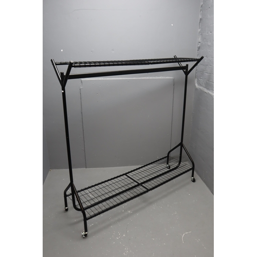 455 - Black Heavy Duty Clothes Rail with Shoe Rack Approx 60