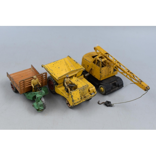 199 - Three Dinky Playworn Vintage Models to Include Motocart ( With Figure ) Muir Hill Dumper ( With Figu... 