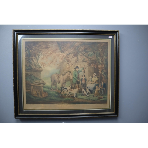 461 - Vintage Framed and Glazed George Morland Mezzotint Print Entitled 