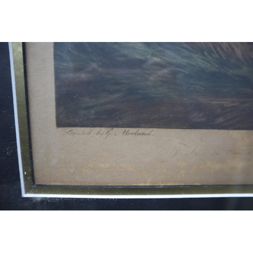 461 - Vintage Framed and Glazed George Morland Mezzotint Print Entitled 