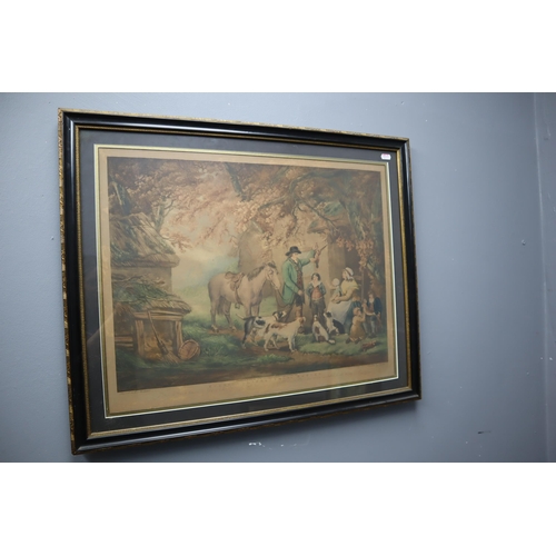 461 - Vintage Framed and Glazed George Morland Mezzotint Print Entitled 